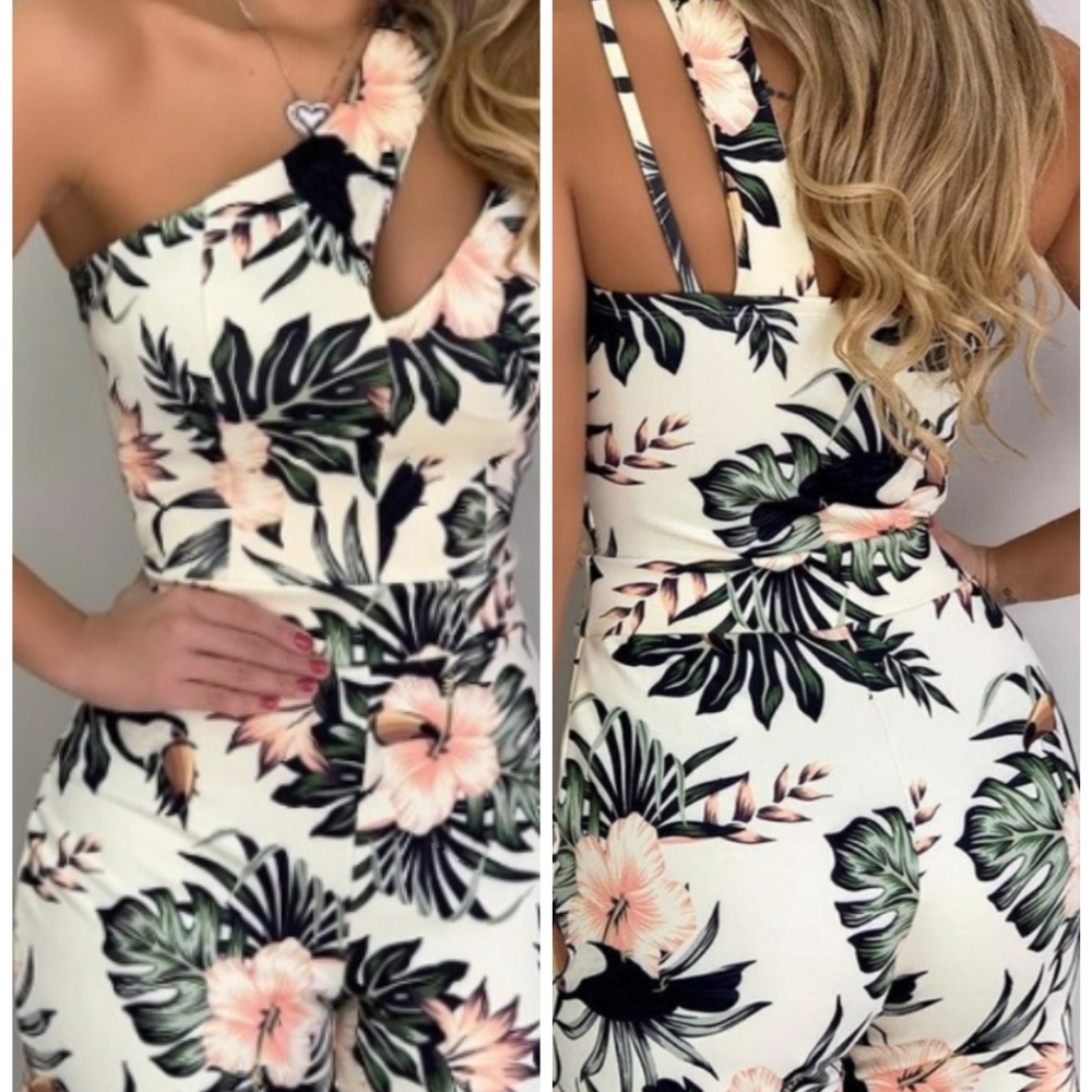 💥🔥 HOT SALE💥🔥One Shoulder Print Romper